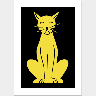 Yellow cat Posters and Art